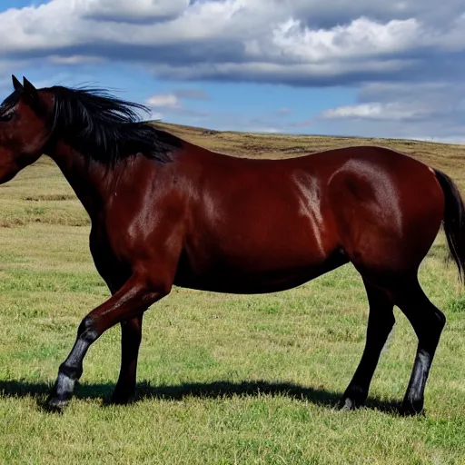 Prompt: horse standing on another horse