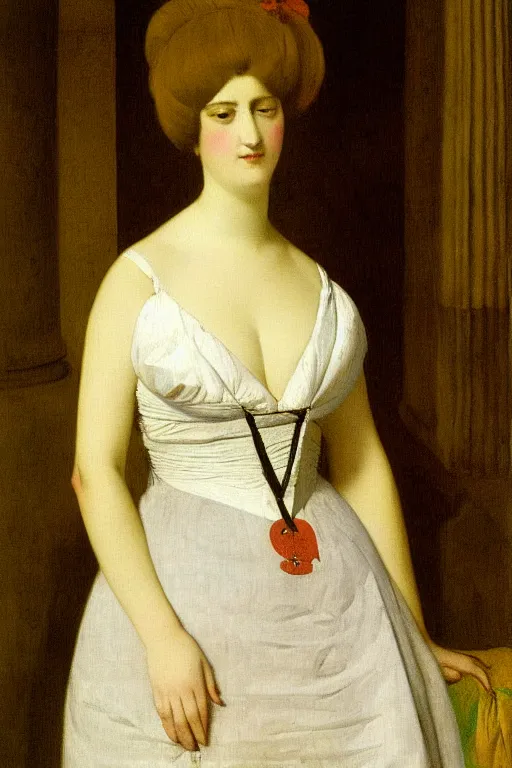 Image similar to lady in dress, painting by, jean auguste dominique ingres,