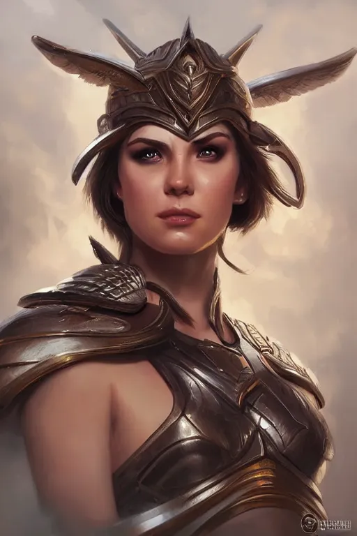 Image similar to amazon valkyrie athena, d & d, fantasy, portrait, highly detailed, headshot, digital painting, trending on artstation, concept art, sharp focus, illustration, art by artgerm and greg rutkowski and magali villeneuve