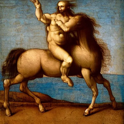 Prompt: a centaur painted by Leonardo da Vinci