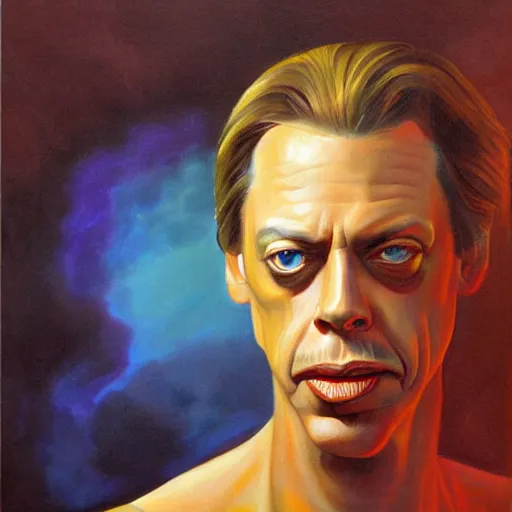 Prompt: steve buscemi painted by boris vallejo