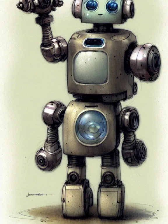 Image similar to a cute robot, muted colors, by jean - baptiste monge