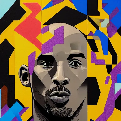 Prompt: Kobe Bryant profile picture by Sachin Teng, asymmetrical, Organic Painting , Matte Painting, geometric shapes, hard edges, graffiti, street art:2 by Sachin Teng:4