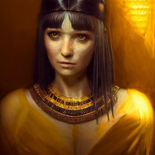 Prompt: Cleopatra portrait, atmospheric lighting, painted, intricate, volumetric lighting, beautiful, rich deep colors masterpiece, golden hour, sharp focus, ultra detailed, by Leesha Hannigan, Ross Tran, Thierry Doizon, Kai Carpenter, Ignacio Fernández Ríos