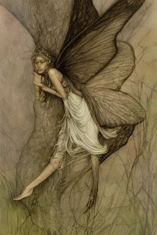 Image similar to a faerie by alan lee