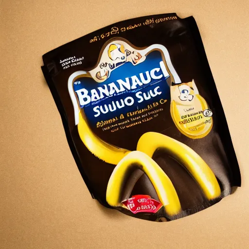 Image similar to a professional photo of a new package for Banana Slug Cereal, studio lighting, 85 mm lens,