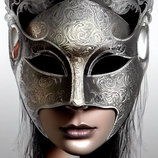 Image similar to face with venetian mask, detailed, 8k, 3d digital illustration by Artgerm