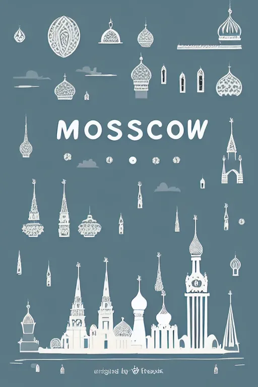 Image similar to minimalist boho style art of moscow, illustration, vector art