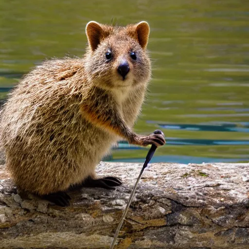 Image similar to a quokka on a kayak