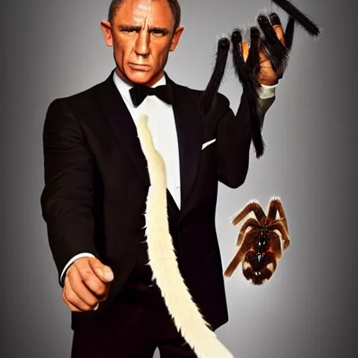 Prompt: james bond as tarantula spider