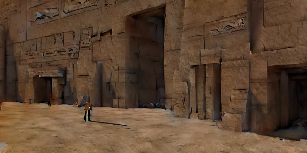 Image similar to hyperrealistic render of cyberpunk ancient egypt in the style star trek 8 k