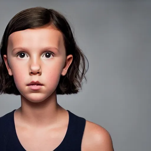 Prompt: award-winning portrait photo of Millie Bobby Brown