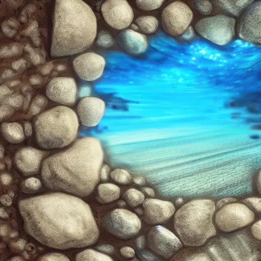 Prompt: underwater, sand, rocks, rpg background,