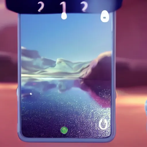 Prompt: a new ad for a futuristic smartphone, reflections, vfx, rendered in very high resolution