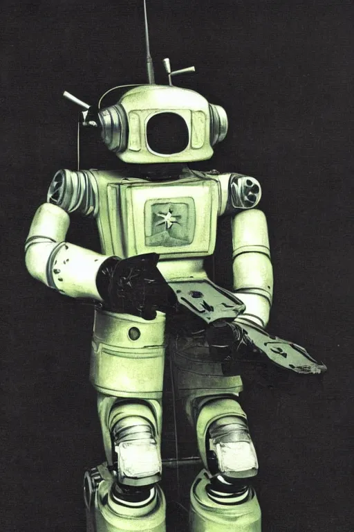 Prompt: soviet military robot scary retro - futuristic