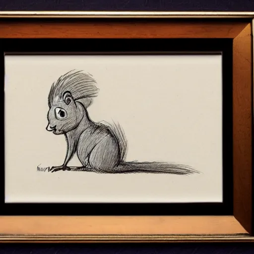 Image similar to milt kahl sketch of a squirrel