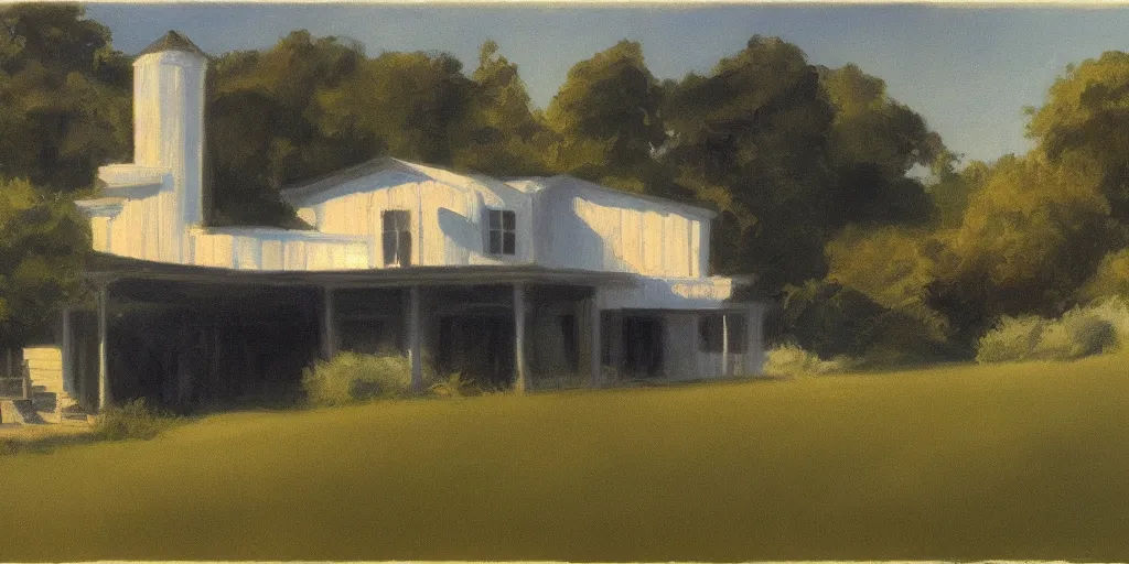 Prompt: Concept Art of cinematography of Terrence Malick film by Hopper, Edward