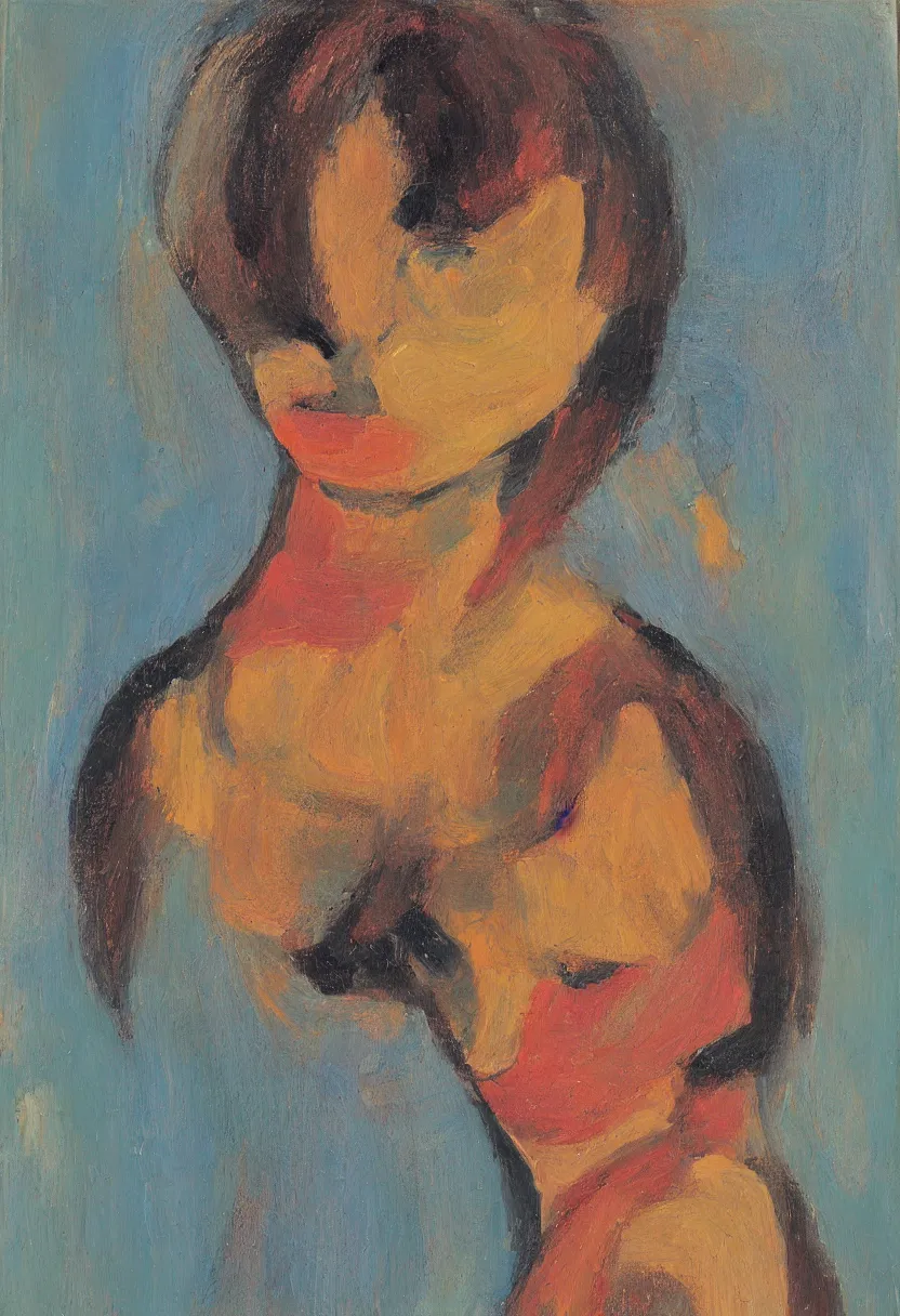 Image similar to portrait of a girl, expressive abstractionism, many small hard relief strokes of oil on canvas with high detail