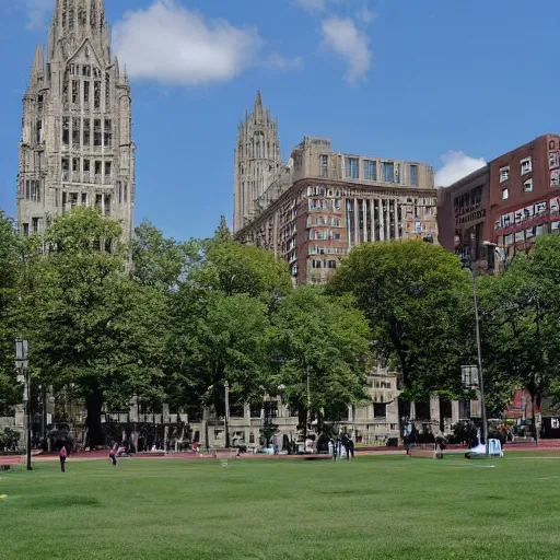 Prompt: a photograph of the campus of columbia university