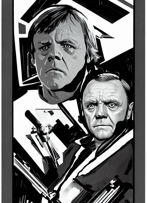 Image similar to Anthony Hopkins as Luke Skywalker illustration by Syd Mead
