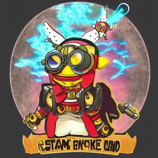 Image similar to anime steam punk chicken with laser beams