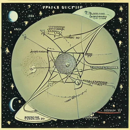 Prompt: vintage diagram of the universe showing how it was created by the space octopus