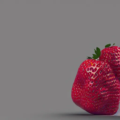 Prompt: a backpack in strawberry fruit shape, digital art, artgem, octane render, blender guru, artstation, hasselblad photo, 4 k resolution, high fashion design, product photo, product design, vivid colorful background, studio lighting, nft, strawberry