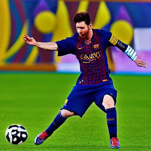 Prompt: “Messi playing with kiwis 4K detailed”