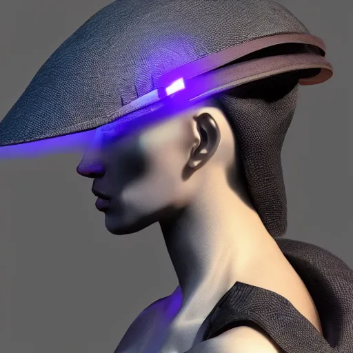 Image similar to a hat from the future, cyberpunk, highly detailed, epic lighting, hyper photorealism, 8 k