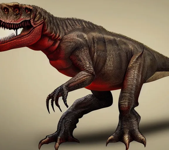Prompt: tyrannosaurus rex 2 0 2 2 paleoart, full body, tyrannosaurus by serpenillus