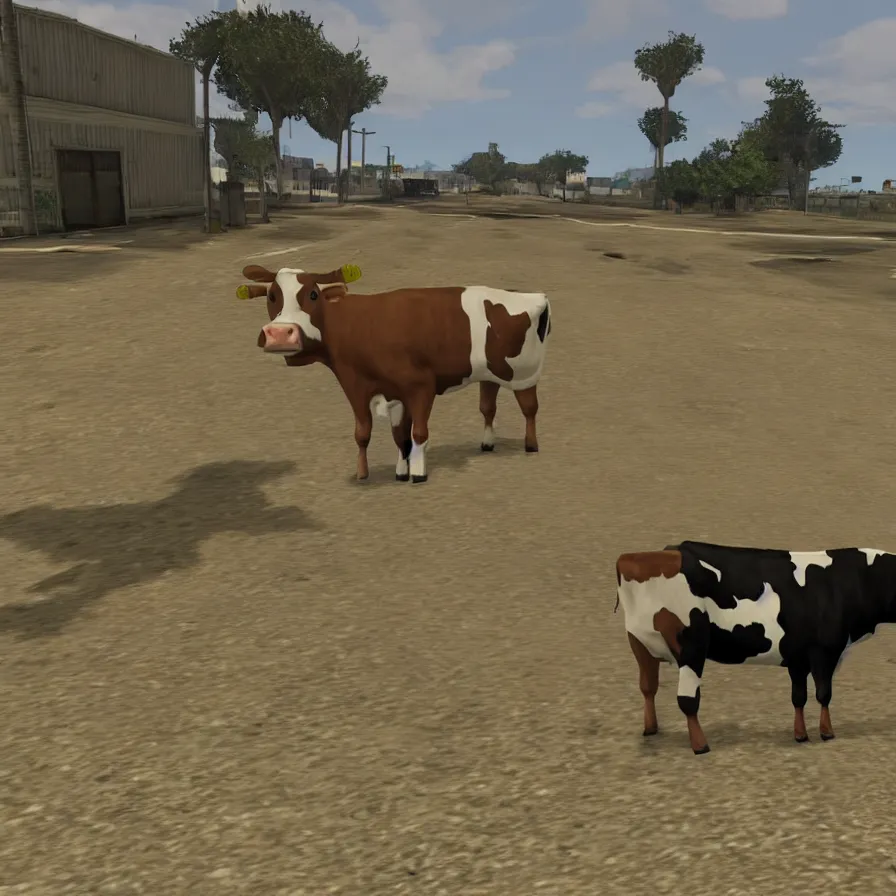 Prompt: a cow, in gta san andreas
