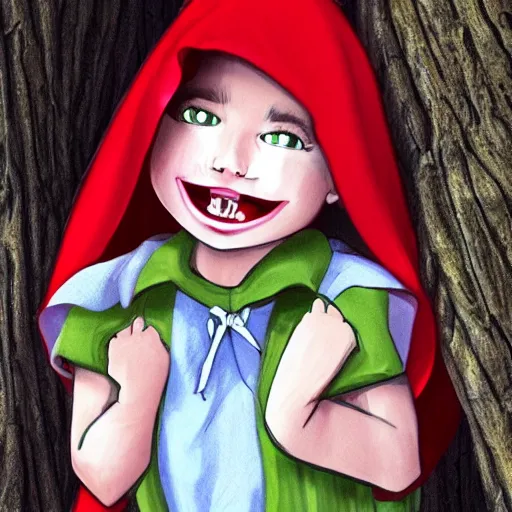 Prompt: if little red riding hood was a boy