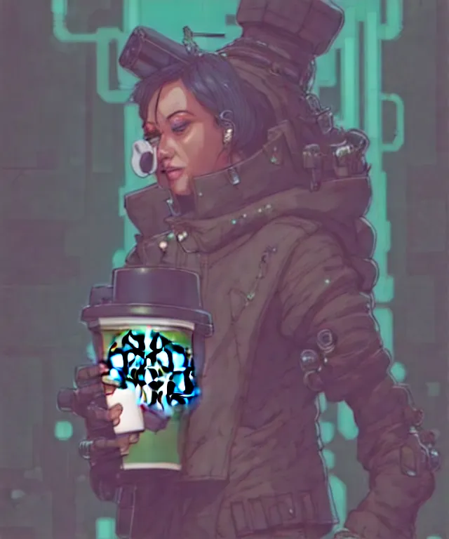 Prompt: a portrait of an anthropomorphic cyberpunk koala holding a starbucks, cyberpunk!, fantasy, elegant, digital painting, artstation, concept art, matte, sharp focus, illustration, art by josan gonzalez