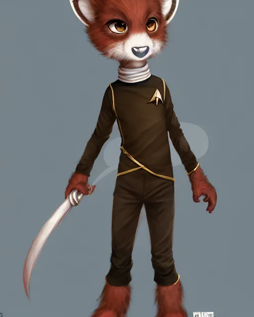 Image similar to character concept art of a cute young male anthropomorphic startrek furry | | cute - fine - face, pretty face, key visual, realistic shaded perfect face, fine details by stanley artgerm lau, wlop, rossdraws, james jean, andrei riabovitchev, marc simonetti, and sakimichan, trending on artstation