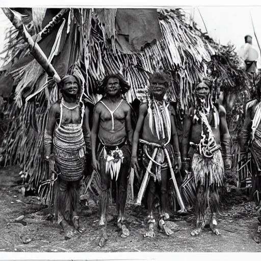 Prompt: detailed papuan tribe in detailed new york in the style of nick ut and eddie adams and margaret bourke and yousuf karshs and alfred eisenstaedt