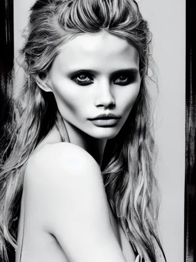 Prompt: portrait of abbey lee by mingzhu yang