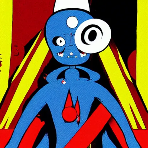 Image similar to a powerful psychic guy emitting psychic powers, by yoshiyuki tomino, by jamie hewlett,