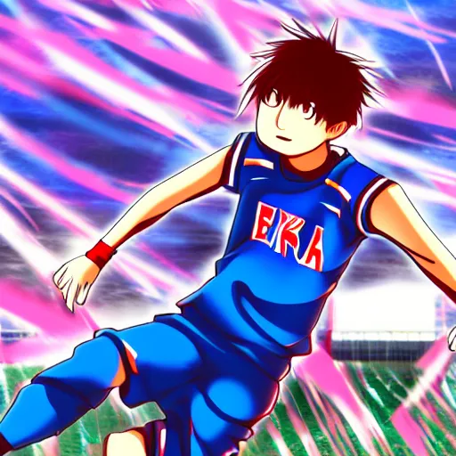 Prompt: Tetsuya Kuroko playing football, 8K