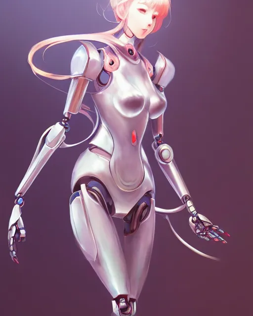 Prompt: concept art of a beautiful robot lady | | very anime, cute - fine - face, pretty face, hourglass figure, realistic shaded perfect face, fine details by stanley artgerm lau, wlop, rossdraws, james jean, andrei riabovitchev, marc simonetti, and sakimichan, tranding on artstation