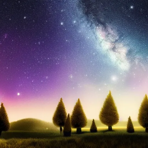 Image similar to a beautiful dreamy night sky, 4 k, fantasy, modern, beautiful, stars