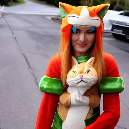 Image similar to Zelda dressed in a neko costume