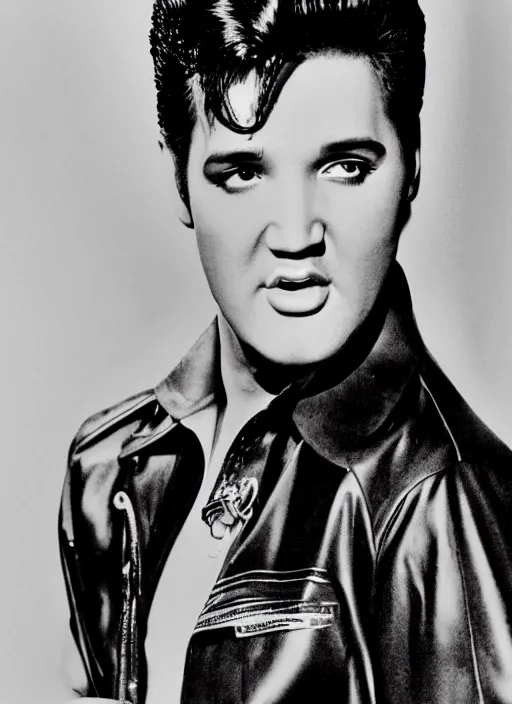 Image similar to photo closeup portrait of superstar elvis presley by ron galella