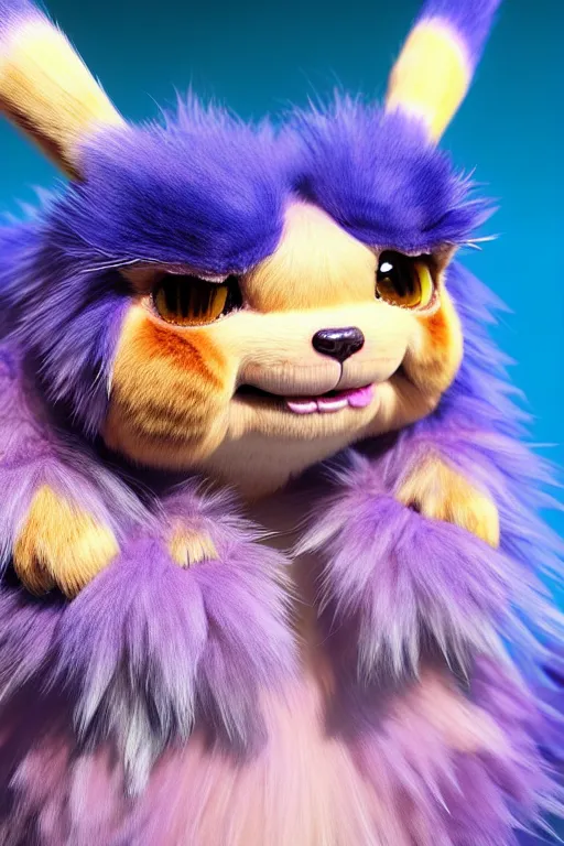 Prompt: high quality 3 d render hyperrealist very cute multicolor stripped fluffy! tarantula cat hybrid highly detailed, vray smooth, in the style of detective pikachu, hannah yata charlie immer, dramatic blue light, low angle, uhd 8 k, sharp focus