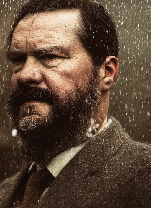 Image similar to ernst hemingway in real life, face centered portrait of ernst hemingway, confident, fog, rain, volumetric lighting, beautiful, golden hour, sharp focus, ultra detailed, cgsociety by leesha hannigan, ross tran, thierry doizon, kai carpenter, ignacio fernandez rios, noir art house, 4 k, 3 5 mm, fujifilm