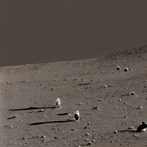 Image similar to giant penguins were spotted on mars