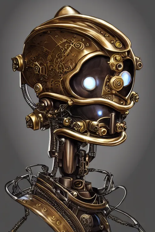 Image similar to steampunk helmet fantasy art mask robot ninja stylized digital illustration sharp focus, elegant intricate digital painting artstation concept art global illumination ray tracing advanced technology chaykin howard and campionpascale and cooke darwyn and davis jack