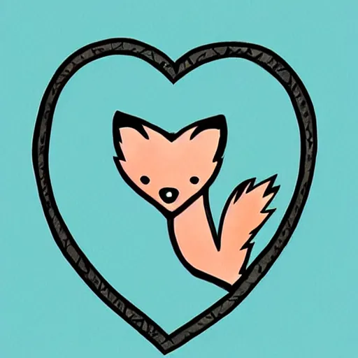 Image similar to fox cute love heart illustration