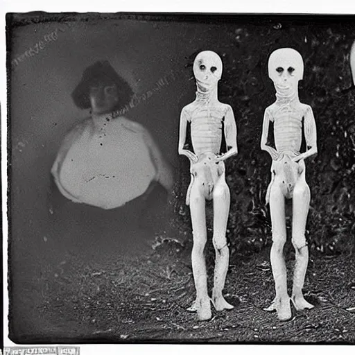 Prompt: daguerrotype of the first alien sighting in 1 9 0 0