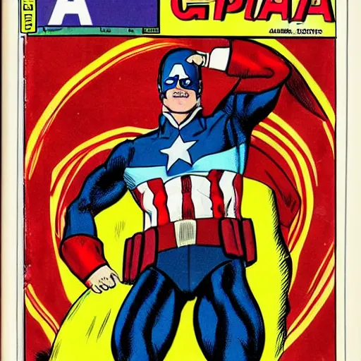 Prompt: 1980s comic book cover of George Washington as captain America
