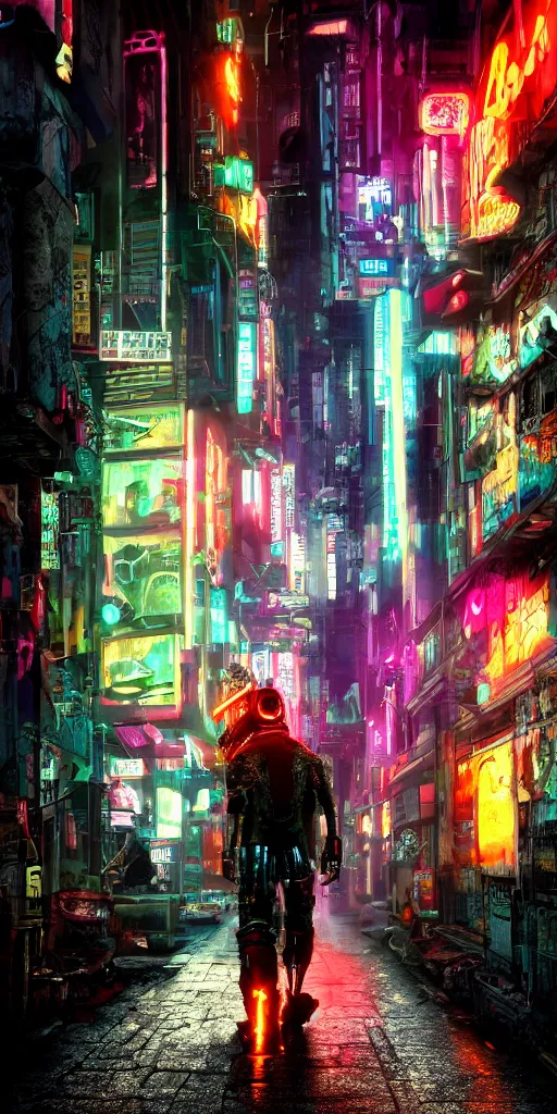 Image similar to cyberpunk hot dog, walking on a narrow dark street. behind shadows of the angry wolfs. Neonpunk. High details, 8k, ultra realistic. Photo.